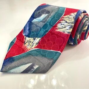 BIELLA MENS TIE ITALY 100% SILK 4”x 58.5” CRANBERRY RED